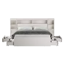 Кровать Виктория MAX XL 140х200 с тумбами (белая), Спальное место: 140х200, Цвет: белый