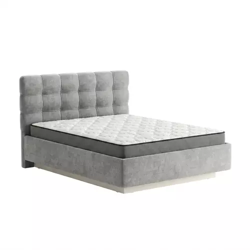 Кровать Prime Soft  160x200 шенилл серый с матрасом Мульти Флекс, Спальное место: 160х200, Тип ткани: шенилл, Цвет ткани: серый