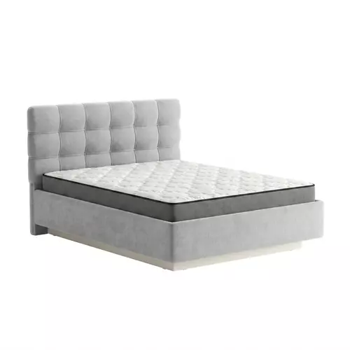 Кровать Prime Soft 180x200 велюр серый с матрасом Мульти Флекс, Спальное место: 180х200, Тип ткани: велюр, Цвет ткани: серый