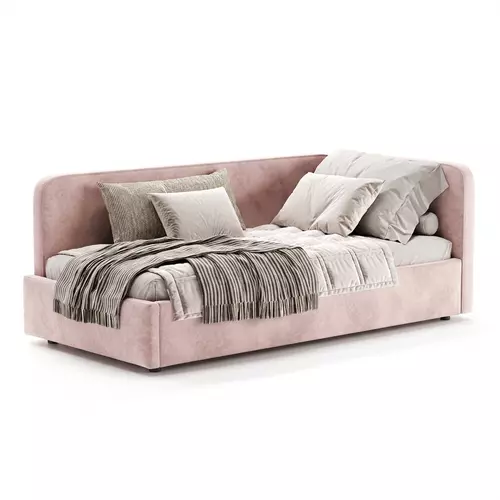 Кровать мягкая угловая София 90x200 с подъемным механизмом, велюр Nebby 325, Спальное место: 90х200, Тип ткани: велюр, Цвет ткани: nebby 325