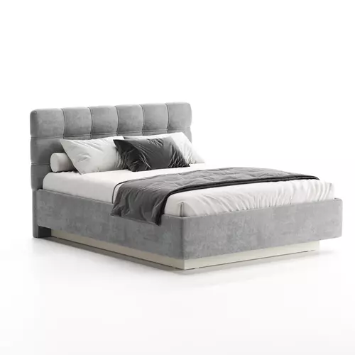 Кровать Prime Soft 160х200 шенилл серый, Спальное место: 160х200, Тип ткани: шенилл, Цвет ткани: серый