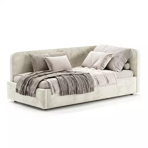 Кровать мягкая угловая София 120x200 с подъемным механизмом, велюр Nebby 005, Спальное место: 120х200, Тип ткани: велюр, Цвет ткани: nebby 005
