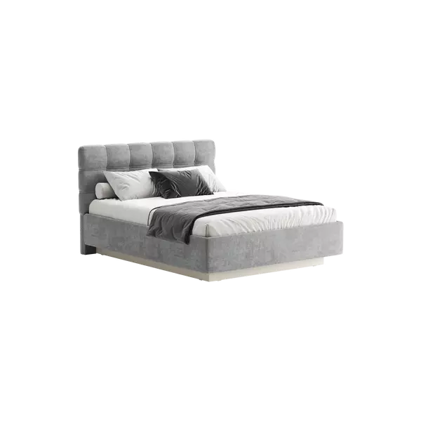 Кровать Prime Soft 140х200 шенилл серый, Спальное место: 140х200, Тип ткани: шенилл, Цвет ткани: серый