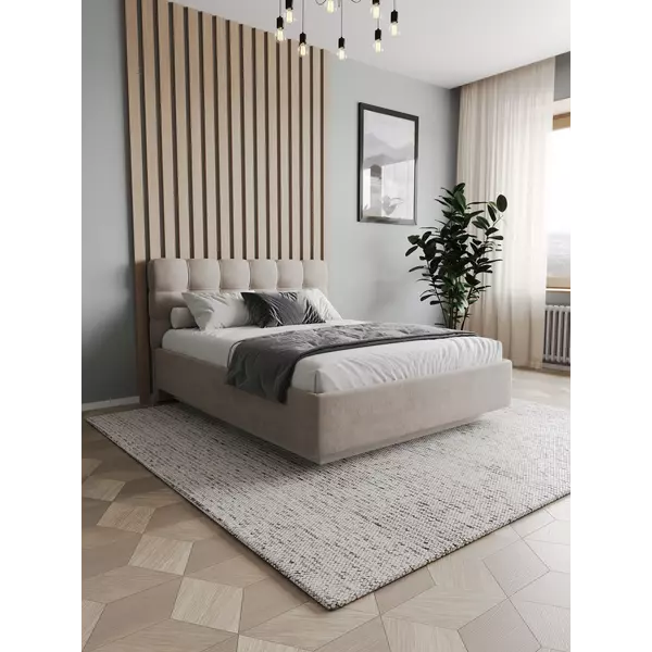 Кровать Prime Soft  140x200 велюр мокко с матрасом Мульти Флекс, Спальное место: 140х200, Тип ткани: велюр, Цвет ткани: мокко, изображение 6