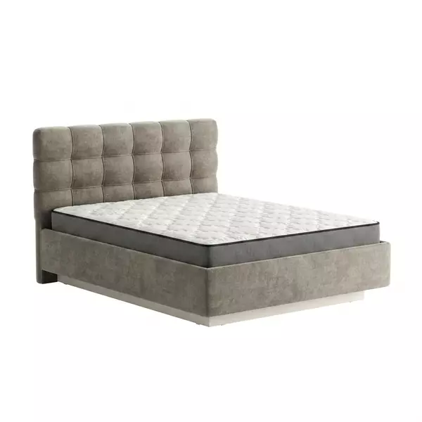 Кровать Prime Soft 140x200 шенилл шоколад с матрасом Мульти Флекс, Спальное место: 140х200, Тип ткани: шенилл, Цвет ткани: шоколад