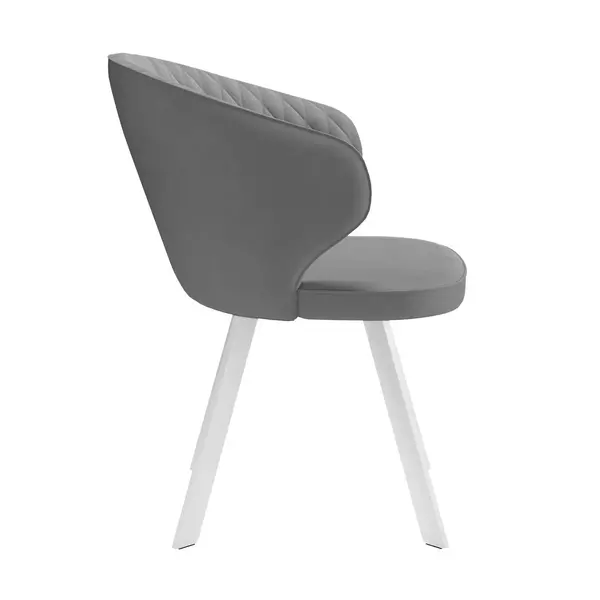 Стул DikLine 249 поворотный, B22 GREY, ножки белые, изображение 4