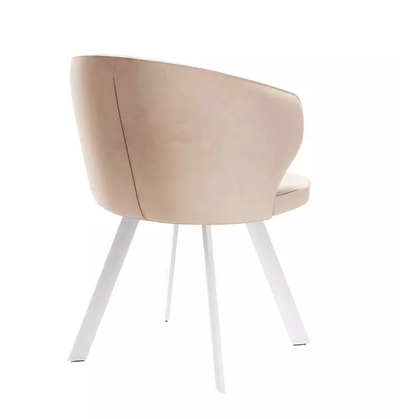 Стул DikLine 249 поворотный, B03 BEIGE, ножки белые, изображение 3