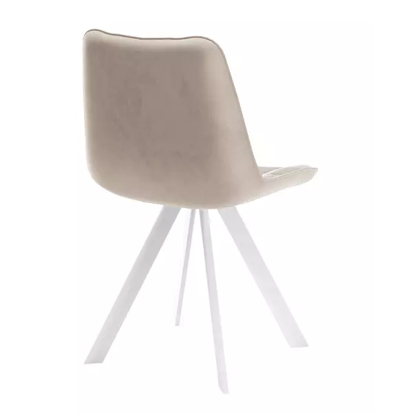 Стул DikLine 229 поворотный, B03 BEIGE, ножки белые, изображение 3