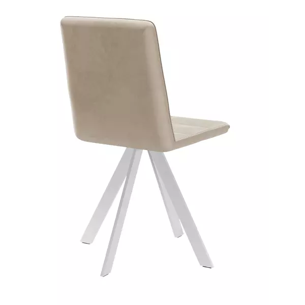 Стул DikLine 230 поворотный B03 BEIGE, ножки белые, изображение 3