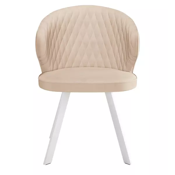 Стул DikLine 249 поворотный, B03 BEIGE, ножки белые, изображение 2