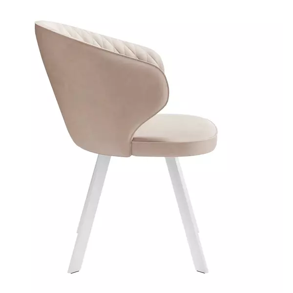 Стул DikLine 249 поворотный, B03 BEIGE, ножки белые, изображение 4