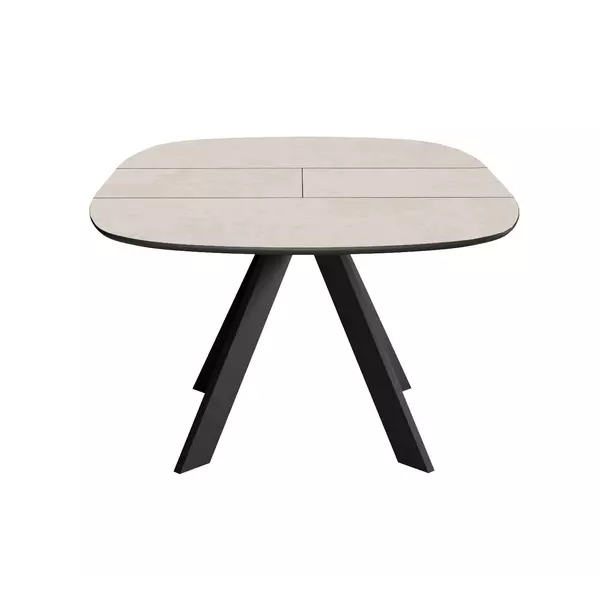 Стол DikLine BK100 Керамика Krater Perla (бежевый матовый)/подстолье черное/опоры черные, изображение 2