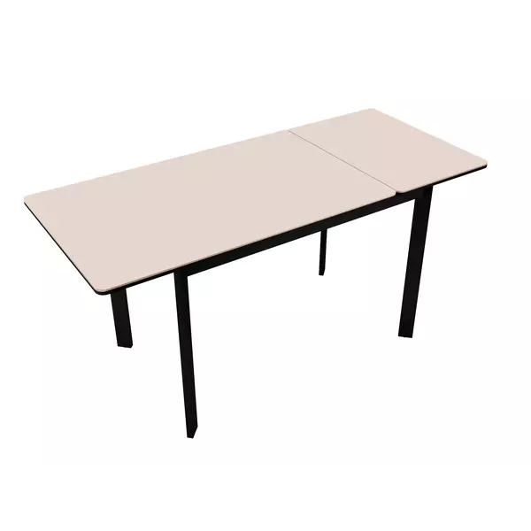 Стол DikLine LK110 Керамика Krater Perla (бежевый матовый) /подстолье черное/опоры черные, изображение 4