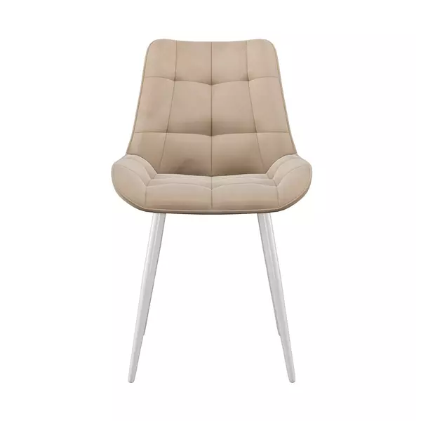 Стул DikLine 226 поворотный B03 BEIGE, ножки белые, изображение 2
