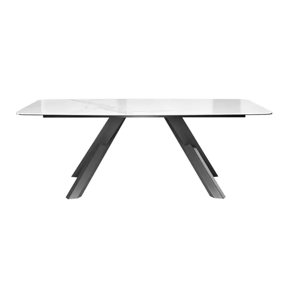 Стол DikLine KS220 керамика Cloud (белый глянец C11 )/опоры черные, изображение 2