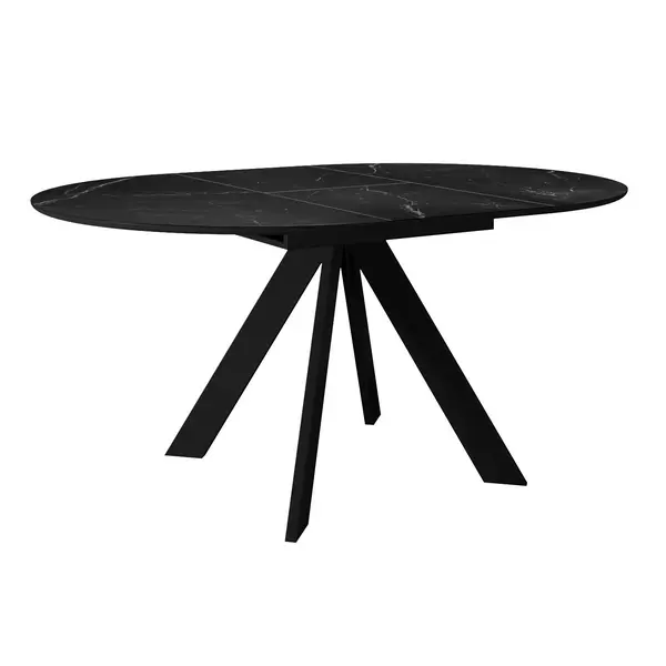 Стол DikLine SKC110 d1100 Керамика Черный мрамор/подстолье черное/опоры черные, изображение 3