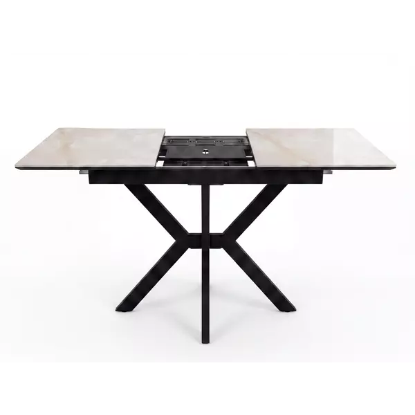Стол DikLine DKI100 Керамика белый Icelandic white jade (Ostra Bianco Light)/подстолье черное/опоры черные (2уп.), изображение 4