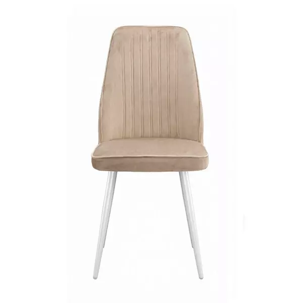 Стул DikLine 327 поворотный B03 BEIGE, ножки белые, изображение 2