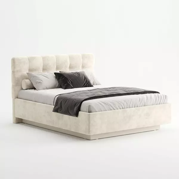 Кровать Prime Soft 160x200 велюр Nebby 001, Спальное место: 160х200, Тип ткани: велюр, Цвет ткани: nebby 001