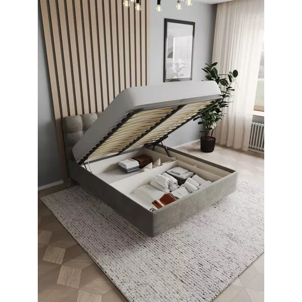 Кровать Prime Soft 160х200 шенилл шоколад, Спальное место: 160х200, Тип ткани: шенилл, Цвет ткани: шоколад, изображение 10