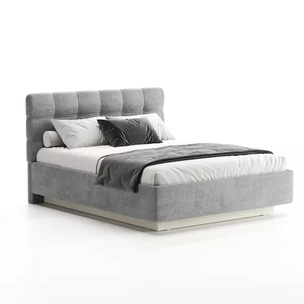 Кровать Prime Soft 160х200 шенилл серый, Спальное место: 160х200, Тип ткани: шенилл, Цвет ткани: серый