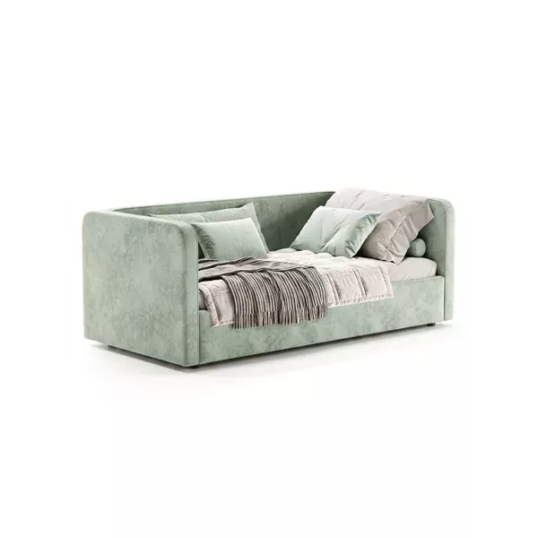 Кровать мягкая София Люкс 90x200 с подъемным механизмом, велюр Nebby 029, Спальное место: 90х200, Тип ткани: велюр, Цвет ткани: nebby 029