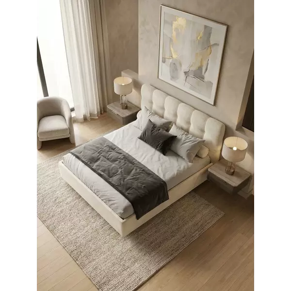 Кровать Prime Soft 140х200 велюр белый, изображение 8