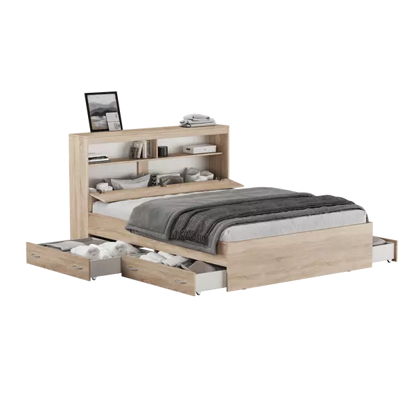 Кровать Виктория MAX 140х200 (сонома), Спальное место: 140х200, Цвет: сонома