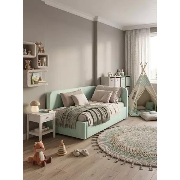 Кровать София 90х200 (велюр тиффани), изображение 6