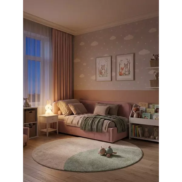 Кровать София 90х200 (велюр розовый), изображение 7
