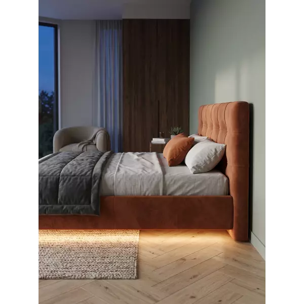 Кровать Prime Soft 160х200 велюр терракот, изображение 6